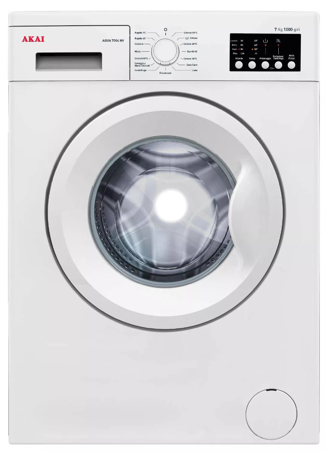 Akai Aqua7004NV – Lavatrice 7 kg 1000 giri Frontale – Garanzia
