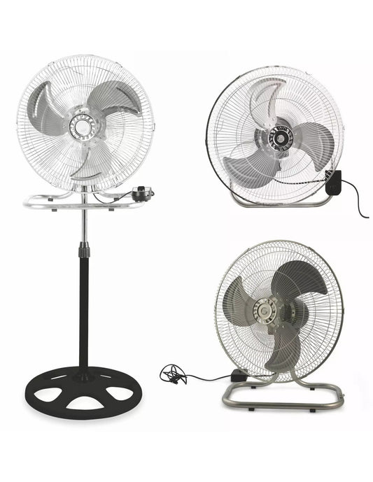 Ventilatore 3 in 1  a colonna da tavolo e muro pala 45cm 3 velocità 60W
